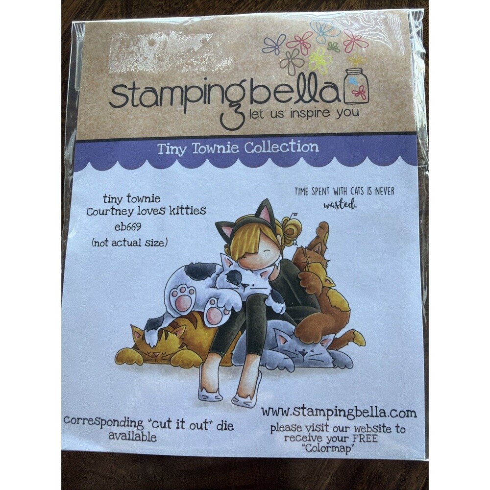 Cat Stamping Bella Rubber Stamp Tiny Townie COURTNEY LOVES KITTIES stampingbella